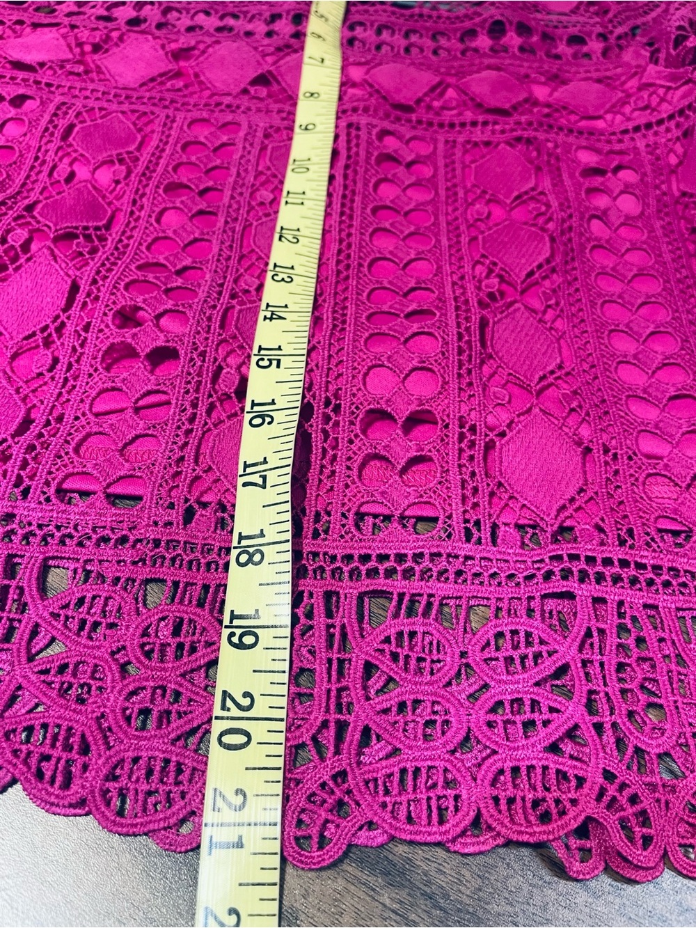 Ellison Magenta Crochet Lace Bell-Sleeve Top - Picture 7 of 7